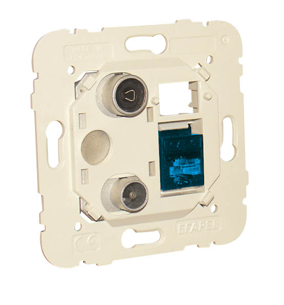 Prise Mixte R - TV - RJ45 Cat. 6A UTP Étoile